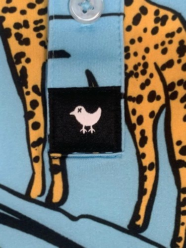 NWT Bad Birdie Men’s Golf Polo Wildlife Print Cheetah Floral Medium - Picture 10 of 13