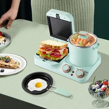 Breakfast Station Electric Multifunctional Toaster Maker Frying Pan Pot Nonstick
