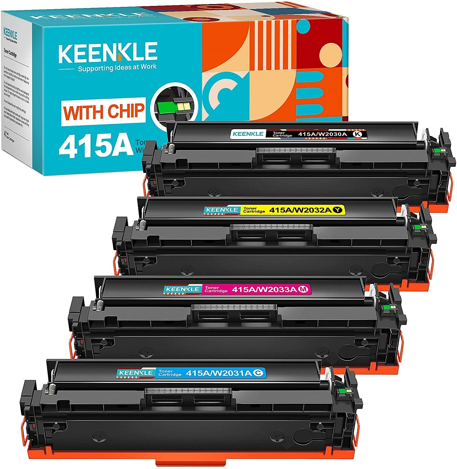 Toner noir HP 415X compatible KEENKLE W2030X pour imprimante HP Color LaserJet Pro M454dn