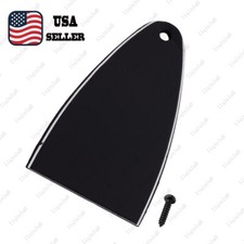 Plastic Guitar Truss Rod Cover 1 Hole 3Ply with Screws for Electric Guitar-Black