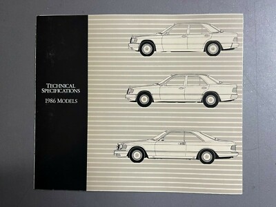 1986 Mercedes Benz Factory Technical Specs Showroom Sales Folder Brochure RARE!!