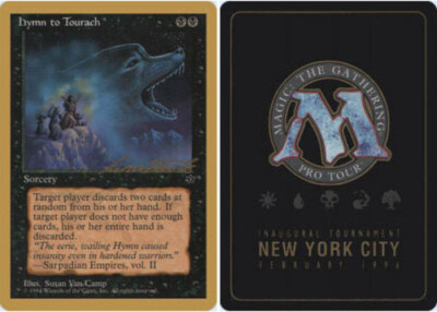 Hymn to Tourach (Wolf) Leon Lindback - 1996 ~ Damaged Pro Tour D MTG Magic Ultim