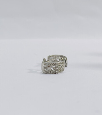 Diamant Ohrringe Kuppel Cluster Creolen Manschette 14K Weißgold 0,75 TCW Omega durchbohrt