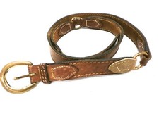 VTG Retro Mens 70s Belt 3-Section Brown w Contrasting Leather Belt Size 42