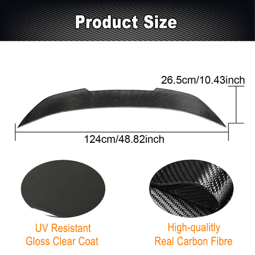 Für BMW F13 F06 640i 650i M6 12-18 Carbon Spoiler Lippe Abrisskante Heckspoiler - Bild 6 von 11