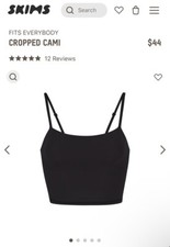 SKIMS Fits Everybody Cropped Cami women  s Medium in Onyx Black Stretch Soft