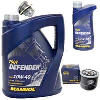 MotoröL Set 10W-40 6 Liter + ÖLfilter SM 118 + Schraube FüR Renault Megane 1.9