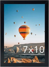 7X10 Picture Frame Black for Wall Hanging or Tabletop- Wall Mounting Horizontall