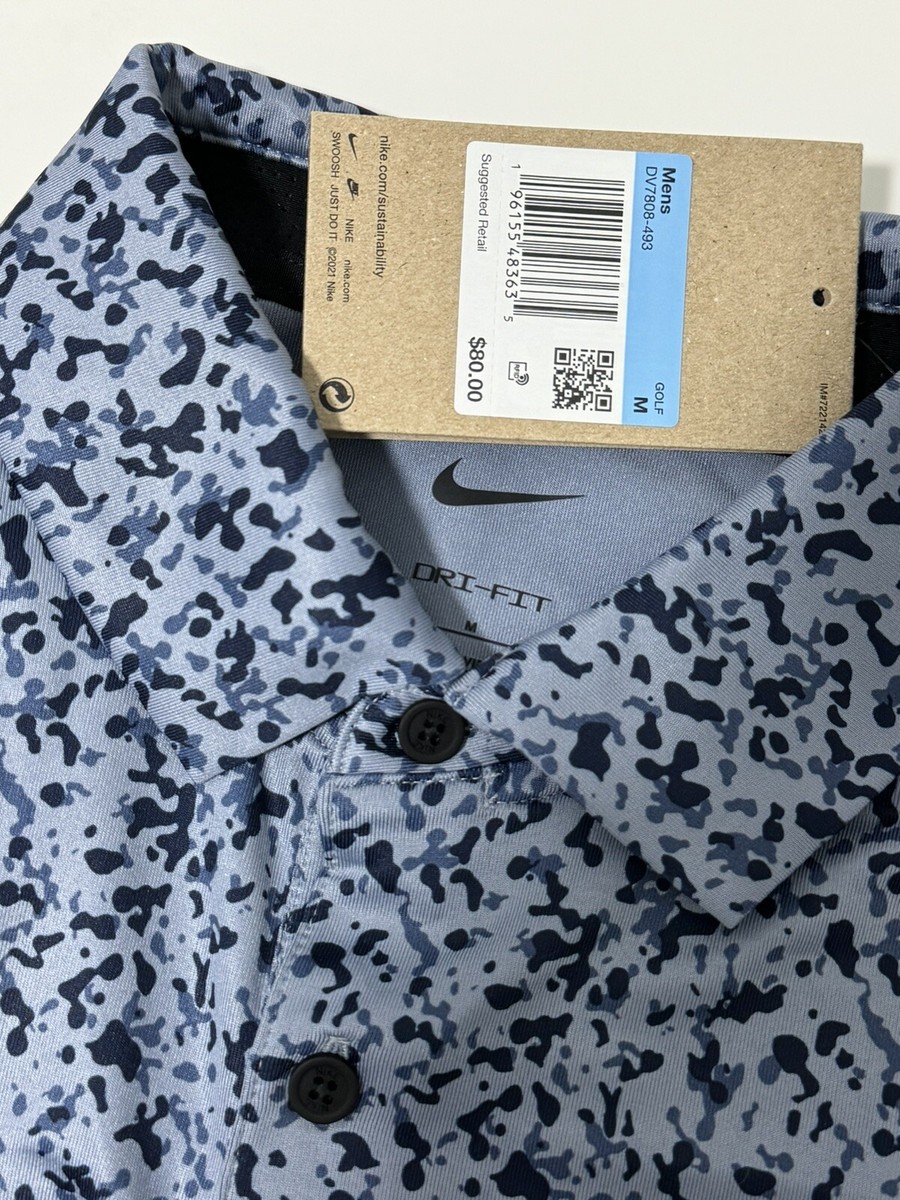 nike blue camo golf shirt
