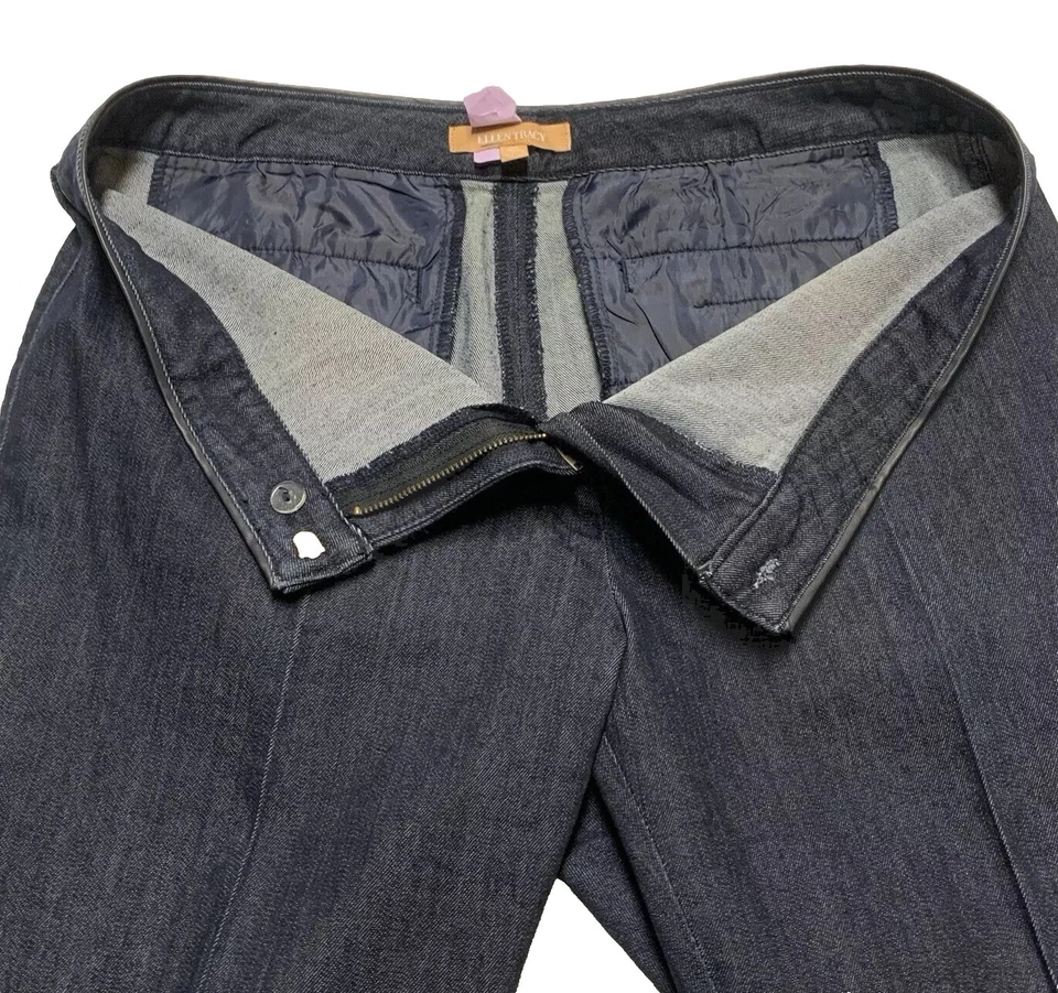 Ellen Tracy 女式 12 码深蓝色正装牛仔裤弹力休闲和正式牛仔布 — 第 3/4 张图片