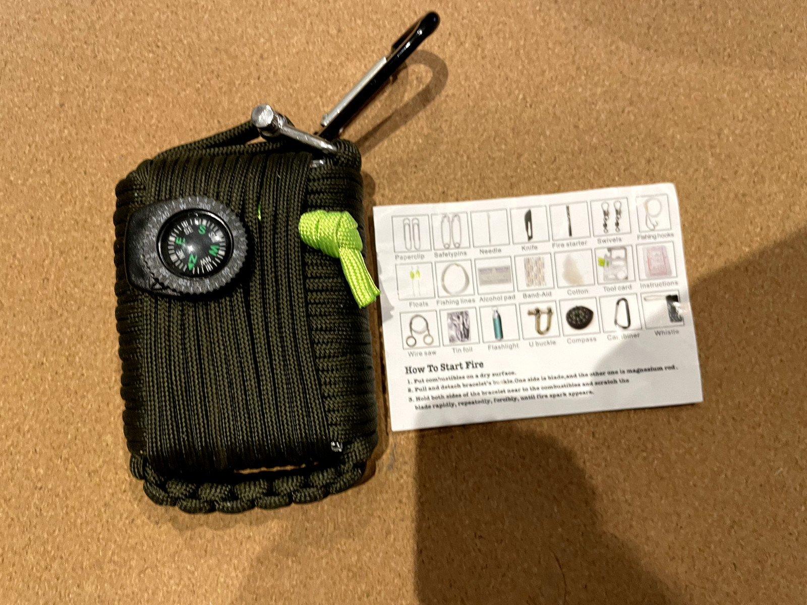 Kit de survie professionnel avec outils de premiers secours en acier robuste