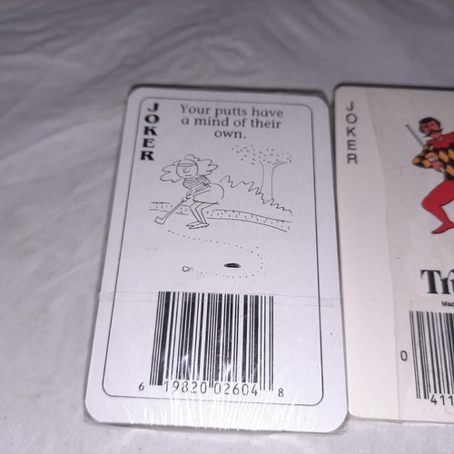 3 New Sealed Poker Playing Cards Trump Double Lions Funny Golf Sayings Standard - Picture 3 of 5