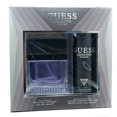 Guess SEDUCTIVE Homme Set: Eau de Toilette  3.4 fl oz, Deodorizing Body Spray...