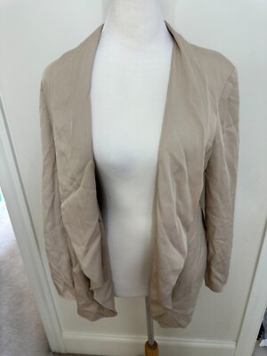 Wish The Label Proxy Open Front Beige Asymmetrical Blazer Jacket Size Small