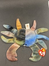Ty Beanie Baby CLAUDE the Crab w/ Tag ERRORS Plush Toy RARE PVC NEW RETIRED 1996