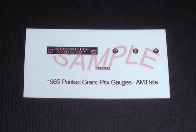 1965 PONTIAC GRAND PRIX GAUGE FACES for 1/25 scale AMT   PLEASE READ DESCRIPTION