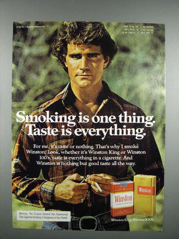 1978 Winston Cigarette Ad - Taste is Everything