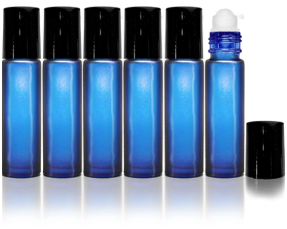 10 X 10ml Roller Ball ROLL ON BOTTLE frascos de aromaterapia VIDRO RECARREGÁVEL - Imagem 2 de 2