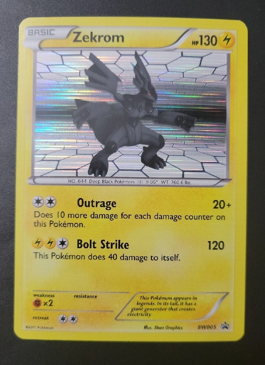 Pokemon card - ZEKROM - Holo Rare - Black & White Promo BW005