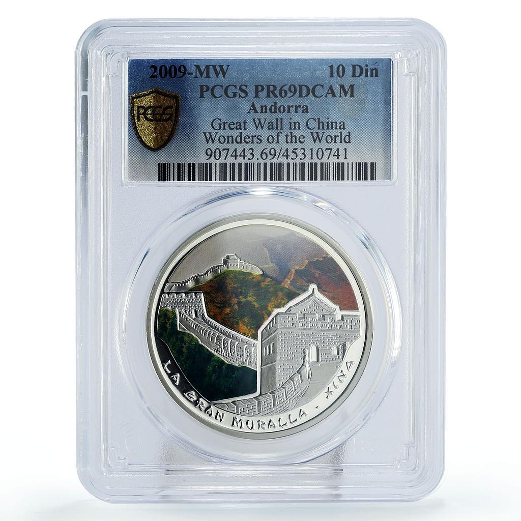 Andorra 10 diners World of Wonders Great Chinese Wall PR69 PCGS