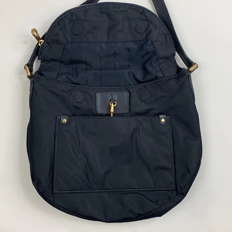 Bolso Bandolera Marc Jacobs Preppy Natasha Nylon Hombro Azul Marino Dorado Bolsillo Identificación Foto 4 de 4