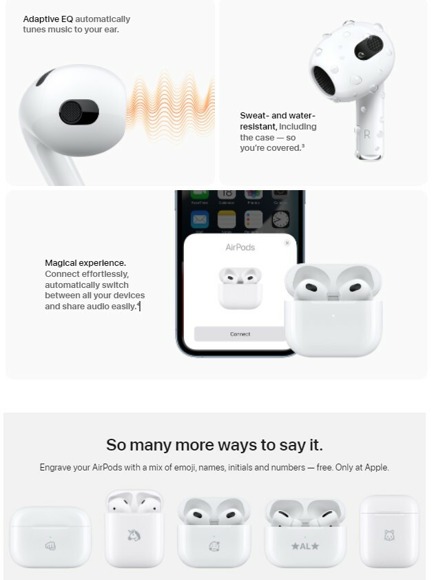 Apple AirPods 3rd Generation Wireless In-Ear Headset - White for sale  online | eBay