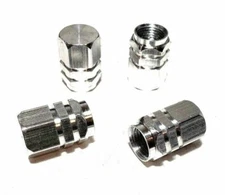 4x Universal SILVER Color Aluminum Tire/Rim Valve/Wheel Dust Cover Caps