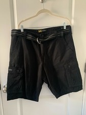 Lee Men's Black Shorts W/ Optional Belt Size 36 NEW