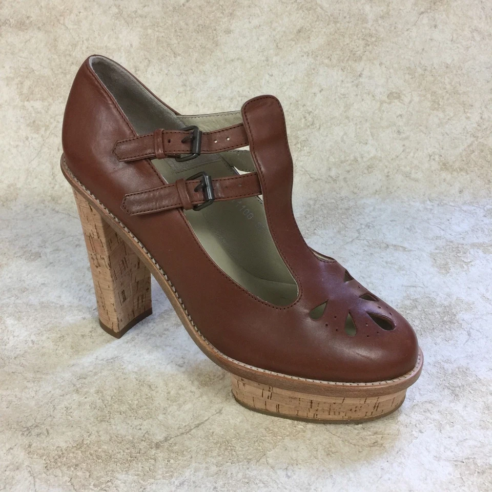 Церемония открытия Vero Cuoio из натуральной кожи туфли на высоком каблуке, коричневый размер ЕС 37 - Изображение 3 из 4