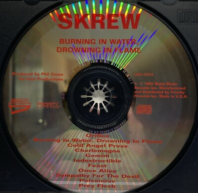 Burning in Water, Drowning in Flame By Screw (CD 1992) | eBay