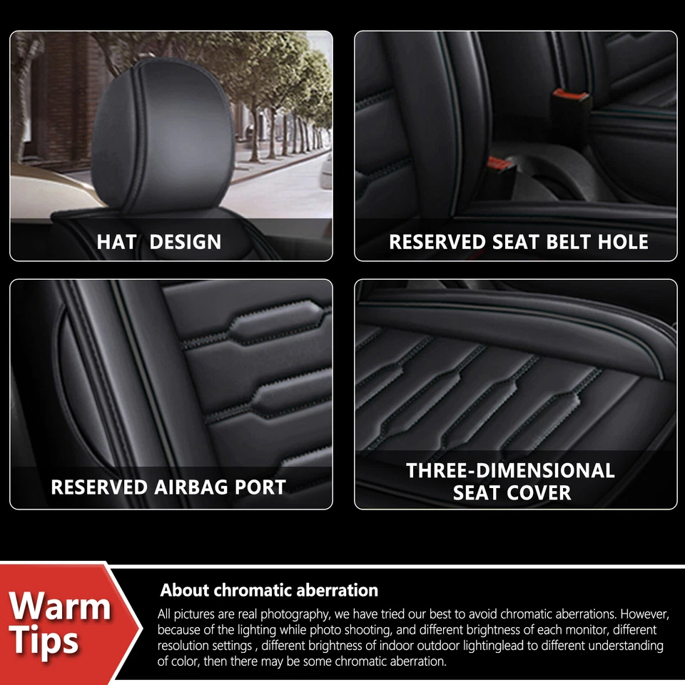 For Volkswagen Atlas 2018-2025 Car Front 2-Seat Covers Cushion Pad Fuax Leather - Изображение 4 из 4