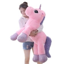 Giant Unicorn Stuffed Animal Toys,Large Pink Unicorns Plush Pillow Cushion fo...