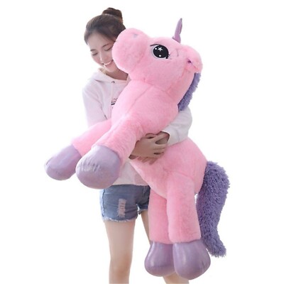 Giant Unicorn Stuffed Animal Toys,Large Pink Unicorns Plush Pillow Cushion fo...