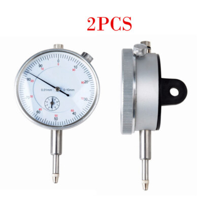2X Genauigkeit Messuhr 0,01mm Messbereich 0-10mm Dial Indicator Analog Zeiger TD