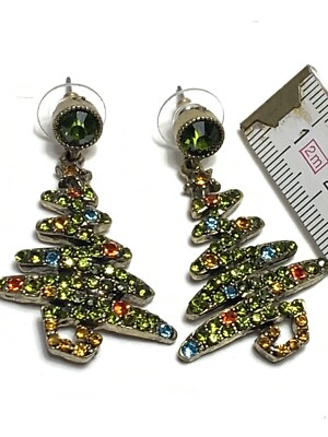 Heidi Daus  Baum Crystal Ohrringe Earrings Strass! Weihnacht, Weihnachtsbaum.