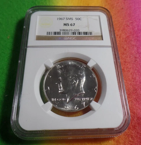1967 SMS Kennedy half dollar NGC MS67 40%Silver !!!NICE!!!!