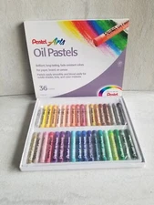 PENTEL ARTS OIL PASTELS PACKAGE FOR PAPER BOARD OR CANVAS 36 COLORS **NEW**