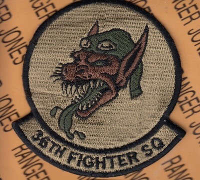 USAF Air Force 35th Fighter Sq FS FIENDS ~3.75'' OCP No HOOK patch c/e