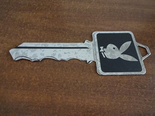 HTF & RARE PLAYBOY CLUB MANSION CARDBOARD KEY HUGH HEFNER BUNNY + FREE SHIPPING