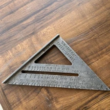 Vintage 1987 Swanson 7” Speed Square Carpenter Woodworking USA Tool Aluminum