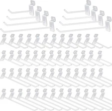 80 Pcs Slatwall Hooks 4/6/8/10 Inches Accessories White, Assorted 