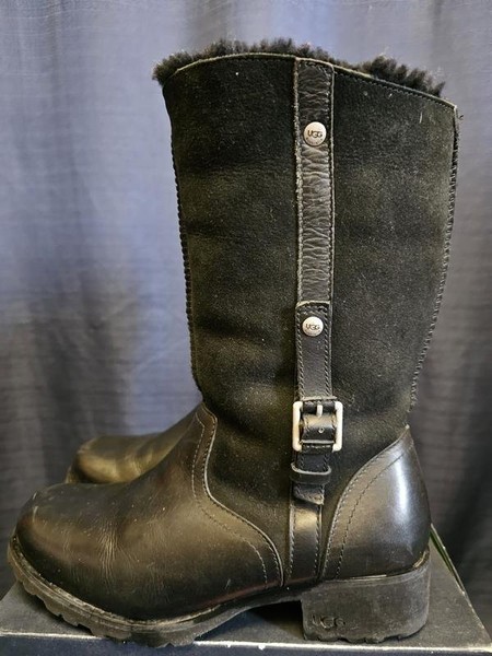Women UGG Boots Black Suede 39 #96Z6
