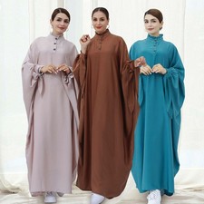 Abaya Batwing Sleeve Muslim Robe Jilbab Women Long Dress Ramadan Robe Loose Gown