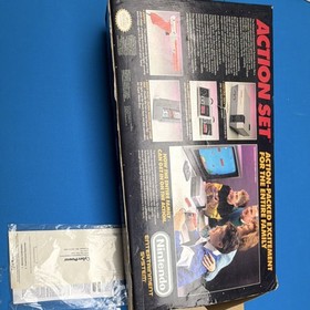 Nintendo NES Action Set Console with Zapper, Controller, Super Bowl Game, Box 