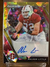 2021 Prizm Draft Picks Walker Little ROOKIE AUTO GOLD Cracked Ice #DPA-WAL