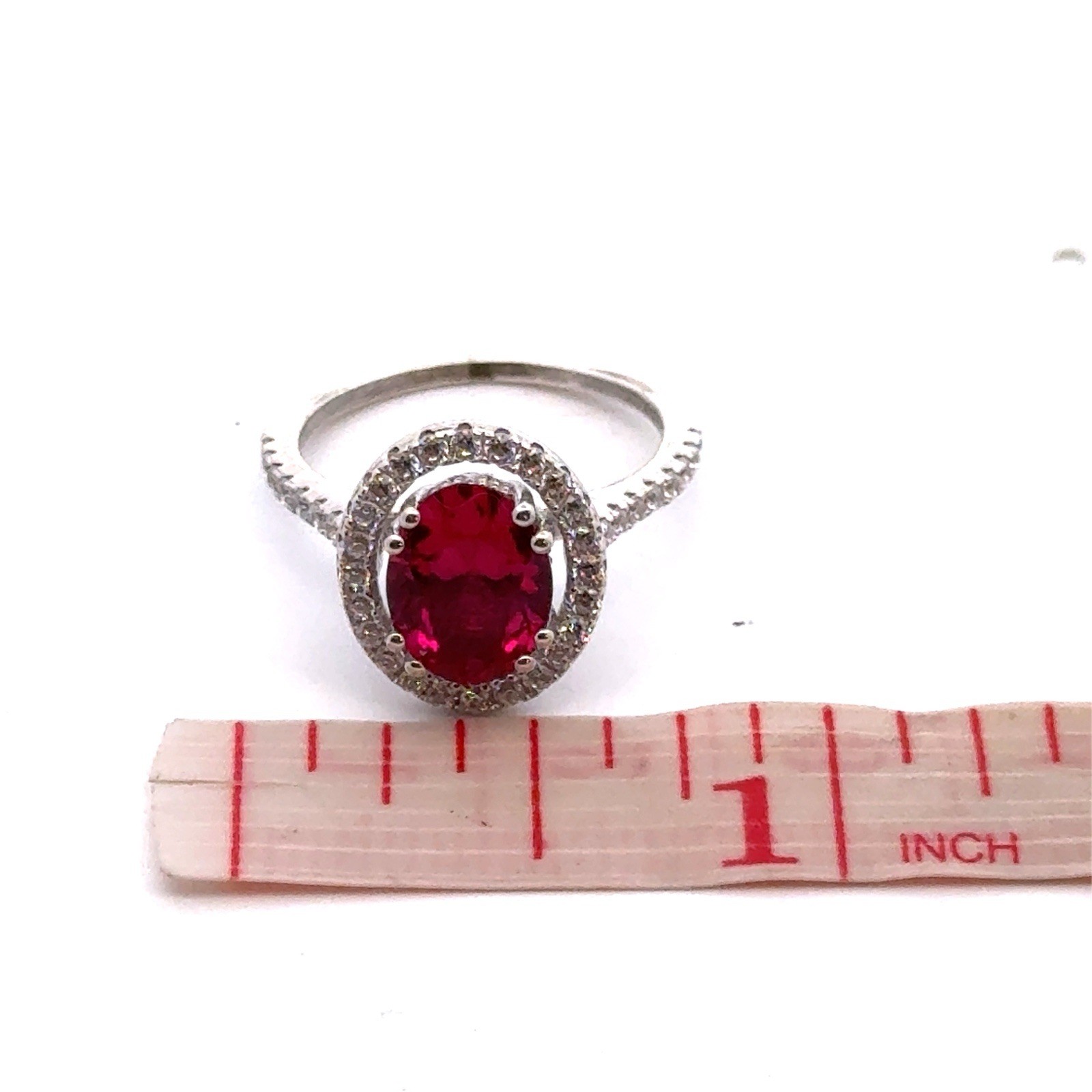 Designer 925 Sterling Silver Oval Ruby Cubic Zirc… - image 13