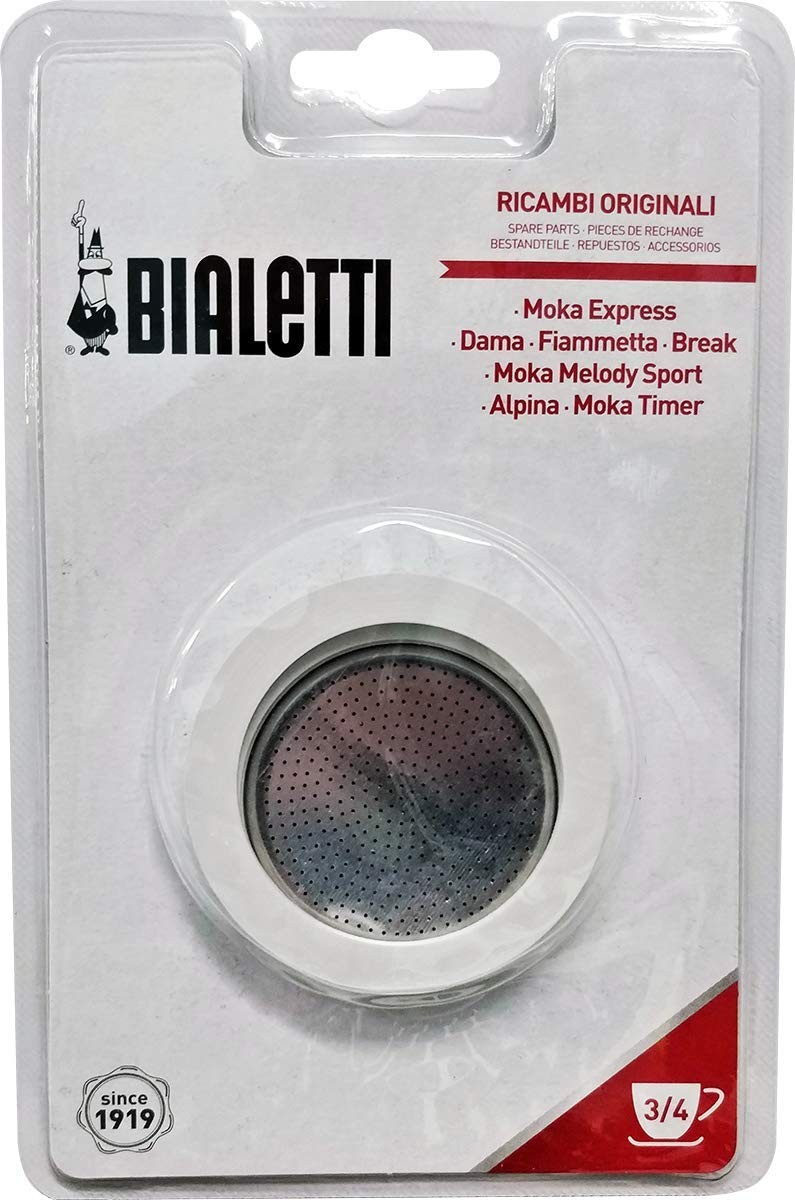 Bialetti Replacement Gasket and Filter For 3 Cup Stovetop 3 