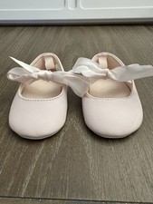 Pink Faux Leather Mary Jane Soft Sole Baby Girls Dress Shoes Bow Tie Closure