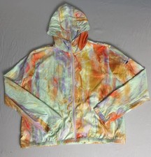 Nike Running Women  s Tie-Dye Multicolor Hooded Full Zip Windbreaker Jacket M