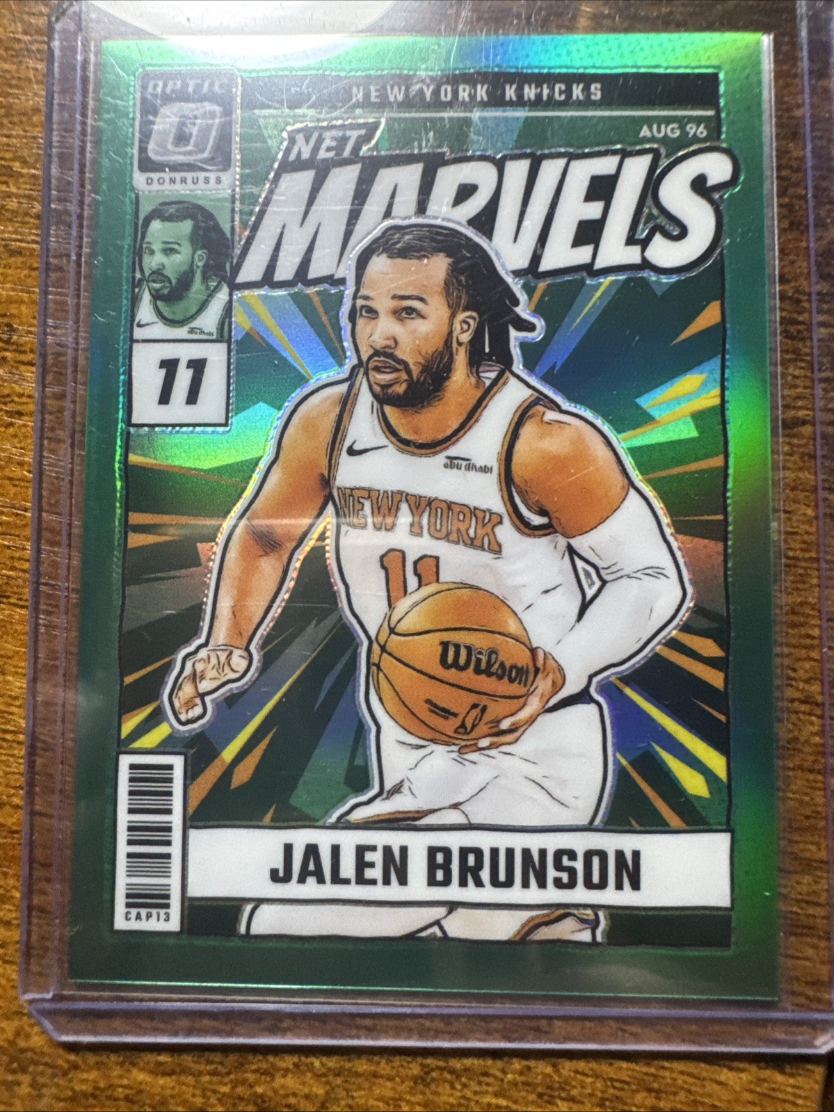 2024 Panini Donruss Optic Net Marvels Jalen Brunson #22 Green Prizm 1/5 Knicks